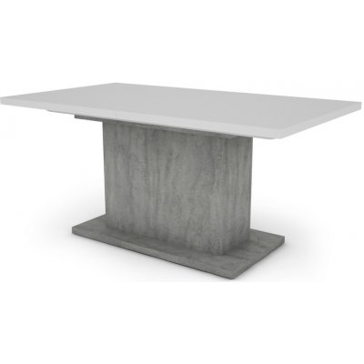 Paulo 160 x 90 cm, bílý/beton, rozkládací – Zboží Mobilmania