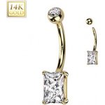 Šperky4U zlatý piercing do pupíku ZL01253-YG – Zboží Dáma