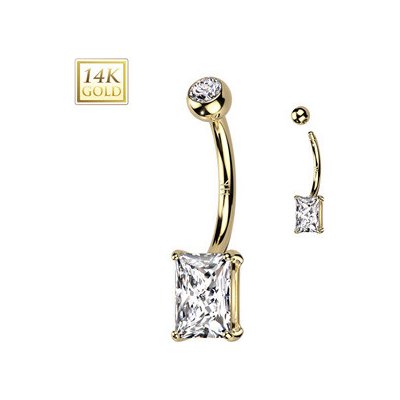 Šperky4U zlatý piercing do pupíku ZL01253-YG – Zboží Dáma