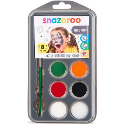 Obličejové barvy 5 x 2 ml houbička a štětec Hallowen – Zboží Dáma