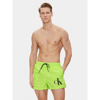 Calvin Klein pánské plavky KM0KM00967 LKQ neonově zelené – Zboží Mobilmania