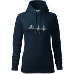 Cyklo ekg kolo mikina dámská Cape s kapucí Námořní modrá velmi tmavá téměř černá – Zboží Dáma
