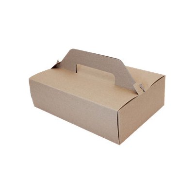 ECOFOL Krabice na dort papírová EKO 18,5x15x9,5 cm s uchem KRAFT krt/50 ks – Zboží Mobilmania