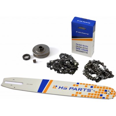 HS PARTS Vodící lišta 15" 38cm + 2 x řetěz .3/8" 1,6mm 56 čl. + řetězka pro Stihl MS360 – Sleviste.cz