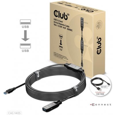 Club3D CAC-1405 USB 3.2 Repeater a prodlužovací AM-AF, 10m – Hledejceny.cz