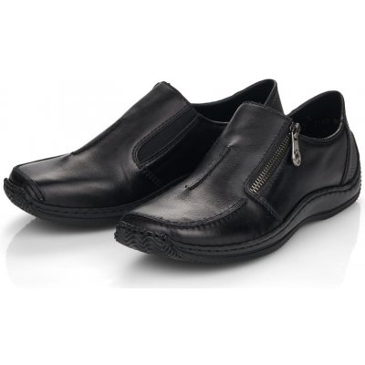 Dámské kožené polobotky L1780-00 Rieker černé schwarz – Zboží Dáma