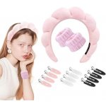 Čelenka do lázní pro ženy, dámská čelenka s houbičkou na make-up, houbičky na péči o pleť, savé – Zboží Dáma