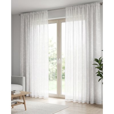 Takoy Hotová záclona 400x290 s potiskem větviček White nature-HT-01164 | 400 x 290 cm – Hledejceny.cz