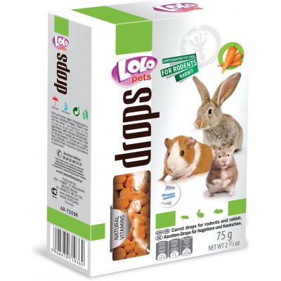 Lolo Dropsy mrkvové pro hlodavce 75 g – Zboží Dáma