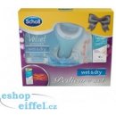 Scholl Velvet Smooth Pedicure Set dárková sada modrý strojek diamond + hydratační krém na nohy 60 ml