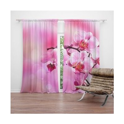 Sablio Závěs Květy orchideje: 2ks 140x250cm – Hledejceny.cz