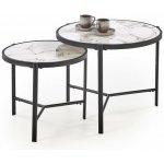 Halmar FATIMA bílý mramor / černý 2 ks – Sleviste.cz