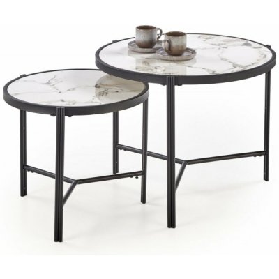 Halmar FATIMA bílý mramor / černý 2 ks – Sleviste.cz