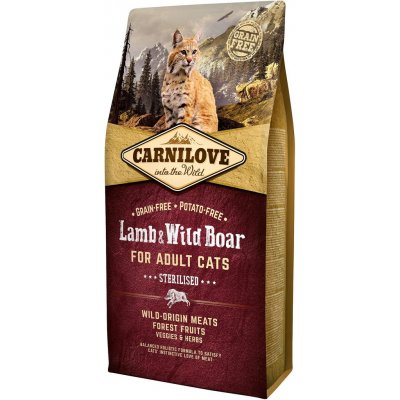 Carnilove Lamb & Wild Boar for Adult Cats Sterilised 6 kg – Zboží Mobilmania