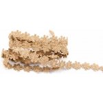 Vzdušná krajka kytička - světle kakaová- šířka 1,2 cm – Zboží Dáma