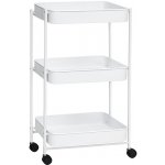 Servírovací stolek skládací kolečka kov bílá NoBi TOTENHAM – Zboží Dáma