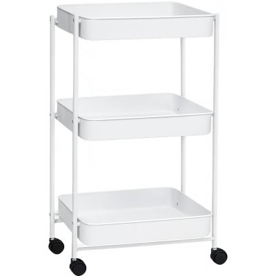 Servírovací stolek skládací kolečka kov bílá NoBi TOTENHAM – Zboží Dáma