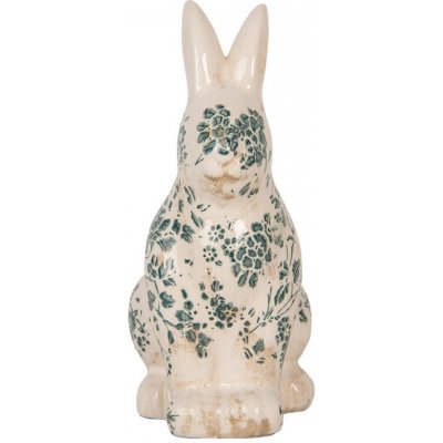 Keramická dekorace králík se zelenými květy Tien French M 13*10*21 cm – Hledejceny.cz
