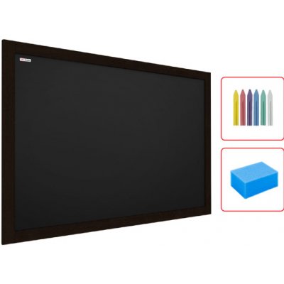 Allboards TB129BK_SET Tabule křídová v dřevěném černém rámu 120 x 90 cm – Zboží Mobilmania