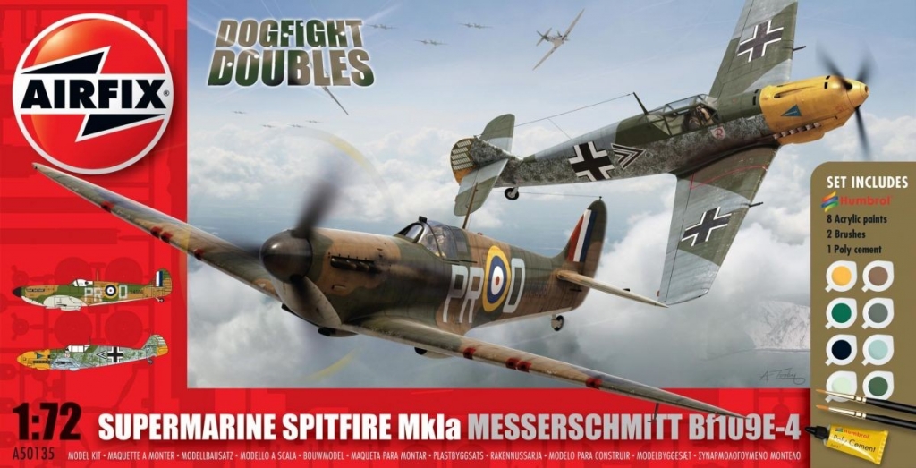 Airfix Dogfight Double Gift Set Spitfire MkVB Messerschmitt Bf109F 1:48