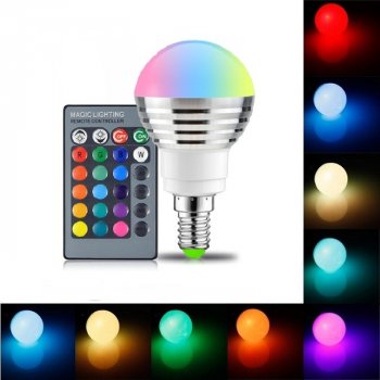 RGB LED žárovka svíčka E14 3W color set 3 ks