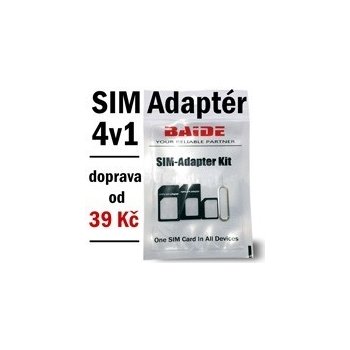 BAiDE Adaptér redukce pro micro a nano SIM karty 4v1