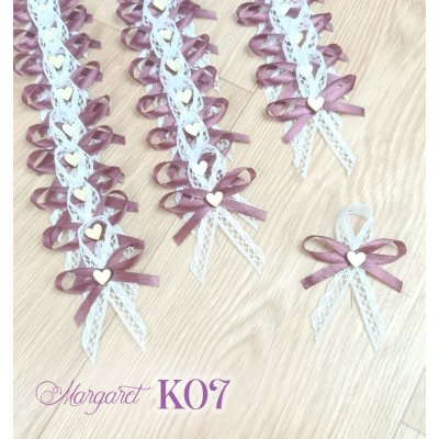 Krajkové svatební vývazky K07 (Dark Dusty Rose) – Sleviste.cz