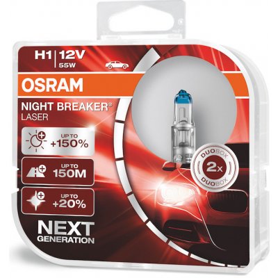 Osram 12V H1 55W P14,5s Night Breaker Laser +150%, nová generace, sada (2 ks)
