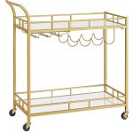 VASAGLE Servírovací vozík 86.1x38.1x90.2cm zlatý – Zboží Mobilmania