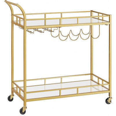 VASAGLE Servírovací vozík 86.1x38.1x90.2cm zlatý – Zboží Mobilmania