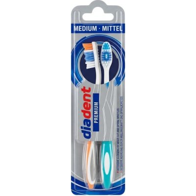 Diadent Premium kartáček na zuby Střední tvrdost 2 ks – Sleviste.cz