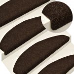Nábytek XL Samolepící nášlapy na schody 15 ks vpichované 56x17x3 cm hnědé – HobbyKompas.cz