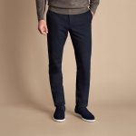 Charles Tyrwhitt Nežehlivé chinos kalhoty Ultimate Non-Iron Chinos Navy – Zboží Dáma