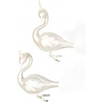 LAALU Vánoční ozdoby -labuť s peřím na klipu bílá 12 cm 2 ks – Zboží Dáma