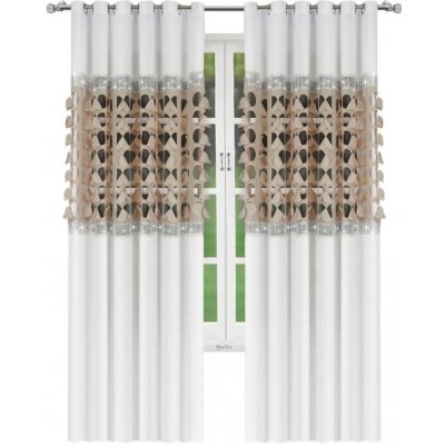 Fliying Dekorační závěs Amálie 145x250 cm-bílá/béžová (cena za 1 kus) – Zboží Dáma