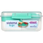 Sistema® TO GO™ Tříkomorová krabička s nádobou na jogurt a 2 tácky 125 l mátová – Zboží Mobilmania