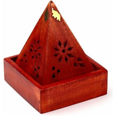 Nefertitis Stojánek z mangového dřeva pro vonné kužely Pyramida Slon 9 x 11 cm – Sleviste.cz