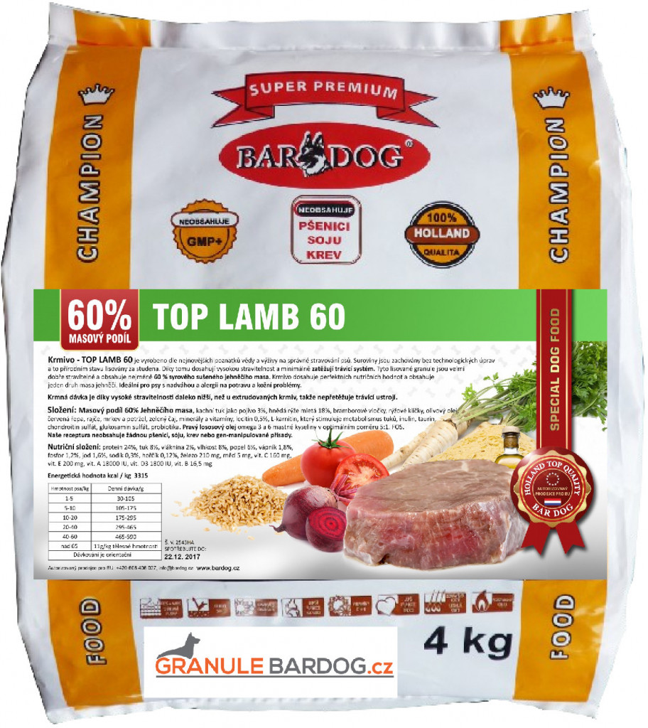 Bardog Top Lamb 60 15 kg