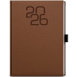 Baloušek Tisk Oskar Fabric A5 týdenní 2026 hnědý – Zboží Živě