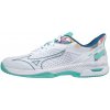 Dámské tenisové boty Mizuno Wave Exceed Tour 5 AC - white/turquoise/moroccanblue