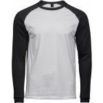 Tee Jays pánské baseballové triko s dlouhým rukávem Bílá Černá – Zboží Mobilmania