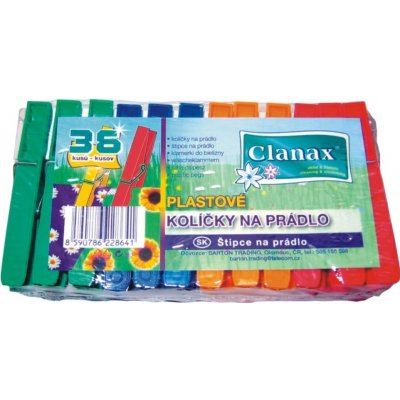 Clanax Kolíčky na prádlo plastové barevné 36 kusů – Zboží Dáma
