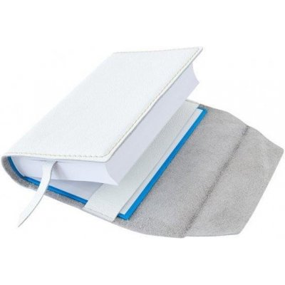 Variabilní kožený obal na knihu se záložkou kůže bílá vzorovaná – Zboží Dáma