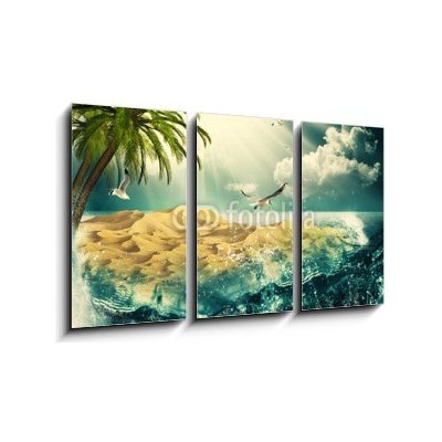 Obraz 3D třídílný - 90 x 50 cm - Beauty Ocean, beauty natural backgrounds for your design Krása oceán, krása přírodní pozadí pro váš design – Zboží Mobilmania