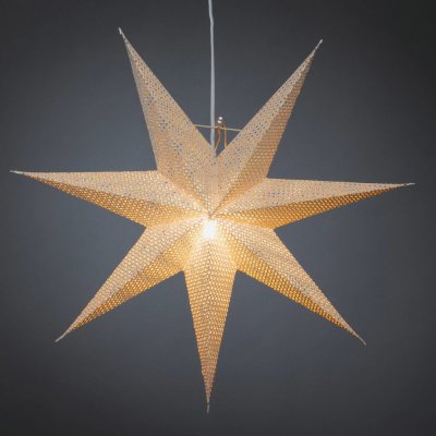 Konstsmide Christmas Hvězda bílý papír, děrovaný vzor, 7cípá - 5900-280