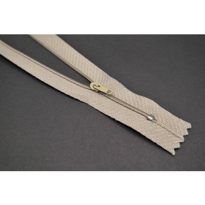 Nedělitelný jemný plastový spirálový zip (velikost číslo 3) různé barvy - délka 12 cm - 60 cm 20 cm Teplá šedá – Zboží Mobilmania