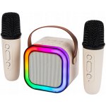 BLUETOOTH REPRODUKTOR PŘENOSNÝ KARAOKE RGB 2 MIKROFONY USB SD MINI JACK – Sleviste.cz