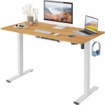 Sanodesk FLEXISPOT EG1 100*60 cm Výškově nastavitelný stolní elektrický teleskop s 2 skládacími deskami (bílá＋javor) – Zboží Dáma