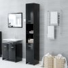Koupelnový nábytek Nábytek XL Koupelnová skříňka černá 30 x 30 x 183,5 cm kompozitní dřevo