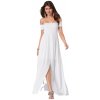 Dámské šaty Dámské dlouhé šaty s odhalenými rameny bílé